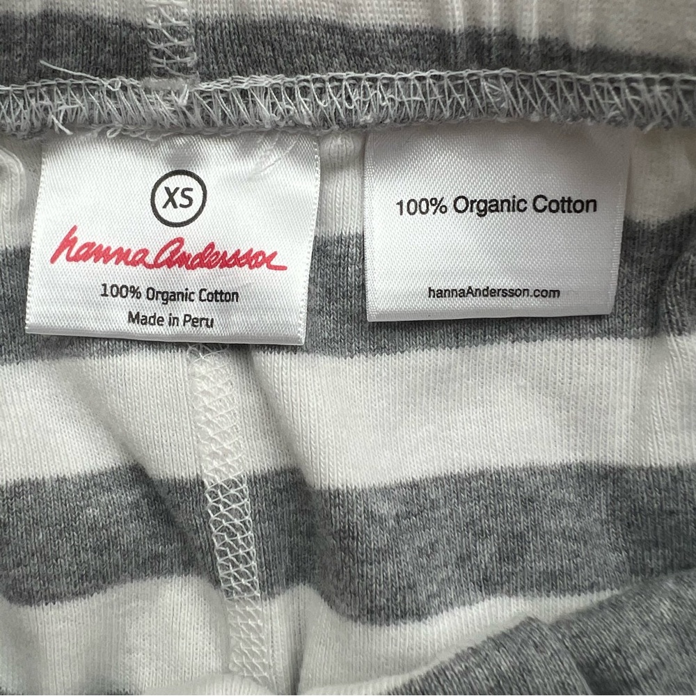 Hanna Andersson Adult Women’s Gray + White Striped Long John Pajama Set Size XS - Picture 5 of 6